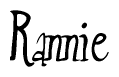 The image is of the word Rannie stylized in a cursive script.