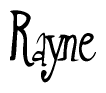 The image contains the word 'Rayne' written in a cursive, stylized font.