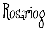 The image contains the word 'Rosariog' written in a cursive, stylized font.