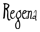 The image is a stylized text or script that reads 'Regena' in a cursive or calligraphic font.