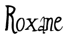 The image is of the word Roxane stylized in a cursive script.