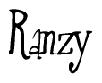 The image is a stylized text or script that reads 'Ranzy' in a cursive or calligraphic font.