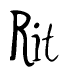 The image is of the word Rit stylized in a cursive script.