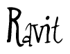 The image is a stylized text or script that reads 'Ravit' in a cursive or calligraphic font.