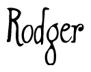 The image is a stylized text or script that reads 'Rodger' in a cursive or calligraphic font.