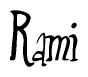 The image is a stylized text or script that reads 'Rami' in a cursive or calligraphic font.