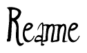 The image is a stylized text or script that reads 'Reanne' in a cursive or calligraphic font.