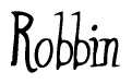 The image is of the word Robbin stylized in a cursive script.