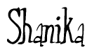 The image is a stylized text or script that reads 'Shanika' in a cursive or calligraphic font.