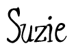 The image contains the word 'Suzie' written in a cursive, stylized font.