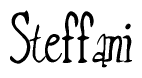 The image contains the word 'Steffani' written in a cursive, stylized font.