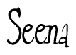 The image contains the word 'Seena' written in a cursive, stylized font.