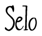 The image is a stylized text or script that reads 'Selo' in a cursive or calligraphic font.