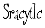 The image is of the word Sracytlc stylized in a cursive script.