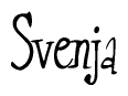 The image is of the word Svenja stylized in a cursive script.