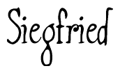   The image is of the word Siegfried stylized in a cursive script. 