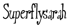   The image is of the word Superflysarah stylized in a cursive script. 
