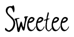 The image is of the word Sweetee stylized in a cursive script.