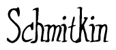 The image is a stylized text or script that reads 'Schmitkin' in a cursive or calligraphic font.