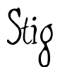 The image is of the word Stig stylized in a cursive script.