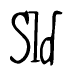 The image is of the word Sld stylized in a cursive script.