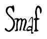 The image is a stylized text or script that reads 'Smaf' in a cursive or calligraphic font.