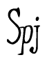 The image contains the word 'Spj' written in a cursive, stylized font.