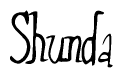 The image contains the word 'Shunda' written in a cursive, stylized font.