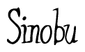 The image is a stylized text or script that reads 'Sinobu' in a cursive or calligraphic font.