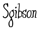   The image is of the word Sgibson stylized in a cursive script. 