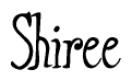 The image contains the word 'Shiree' written in a cursive, stylized font.