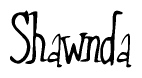 The image contains the word 'Shawnda' written in a cursive, stylized font.