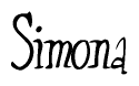 The image is a stylized text or script that reads 'Simona' in a cursive or calligraphic font.