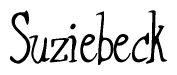 The image contains the word 'Suziebeck' written in a cursive, stylized font.