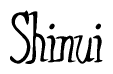 The image is of the word Shinui stylized in a cursive script.