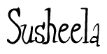 The image is of the word Susheela stylized in a cursive script.