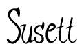 The image contains the word 'Susett' written in a cursive, stylized font.
