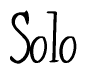 The image is a stylized text or script that reads 'Solo' in a cursive or calligraphic font.