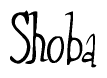 The image is a stylized text or script that reads 'Shoba' in a cursive or calligraphic font.