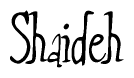 The image contains the word 'Shaideh' written in a cursive, stylized font.