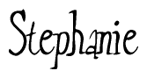 The image is a stylized text or script that reads 'Stephanie' in a cursive or calligraphic font.
