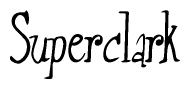 The image is a stylized text or script that reads 'Superclark' in a cursive or calligraphic font.