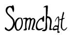 The image is a stylized text or script that reads 'Somchat' in a cursive or calligraphic font.