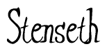 The image is of the word Stenseth stylized in a cursive script.