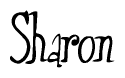 The image is a stylized text or script that reads 'Sharon' in a cursive or calligraphic font.