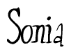 The image contains the word 'Sonia' written in a cursive, stylized font.