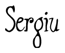   The image is of the word Sergiu stylized in a cursive script. 