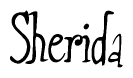 The image is of the word Sherida stylized in a cursive script.