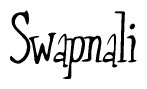 The image contains the word 'Swapnali' written in a cursive, stylized font.