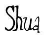 The image is of the word Shua stylized in a cursive script.